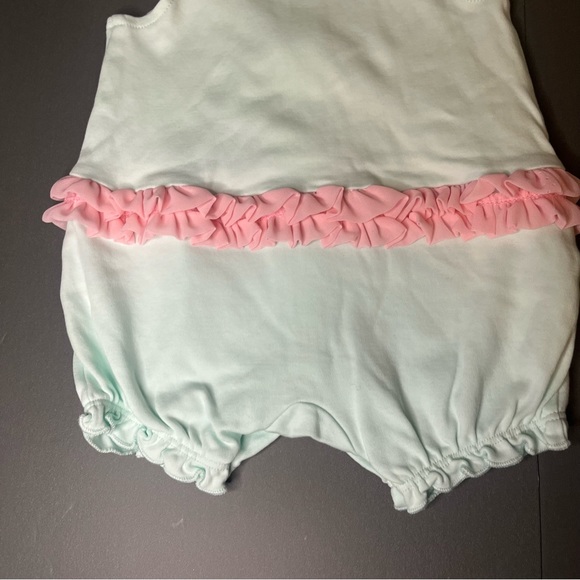 Little Me 6 Months Baby Girls Bunny Romper Hat Matching Set Easter Outfit Ruffle - Picture 4 of 13